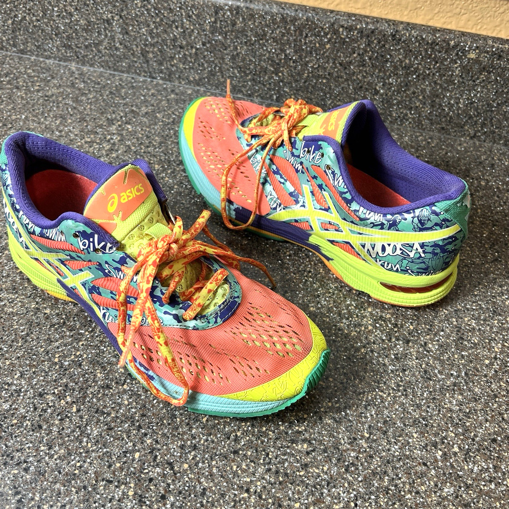 ASICS Women's Vibrant Coral and Blue Sneakers